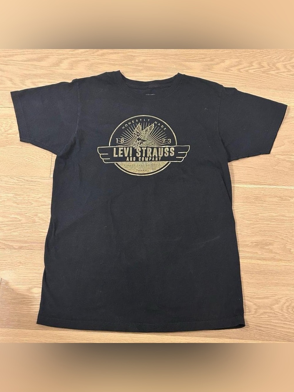Levi's Black Tee with Gold Logo Graphic